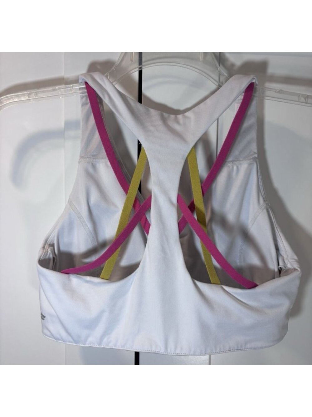 Fabletics Kessler High Impact Support White Strappy Sports Bra Women’s Medium
